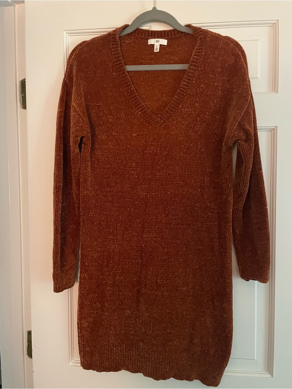 bp Rust V-Neck Chenille Longline Sweater